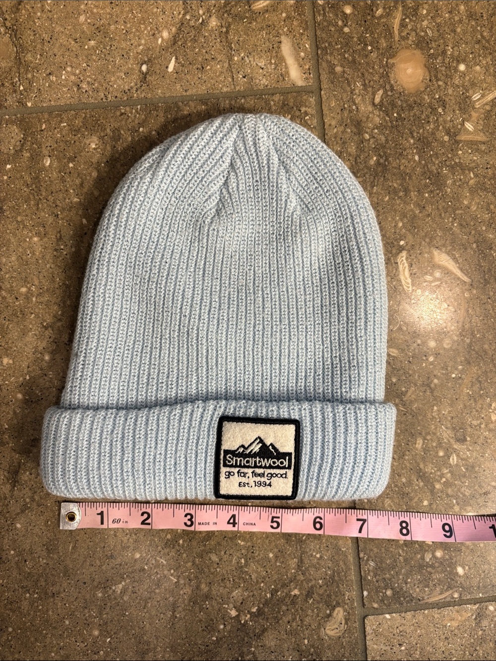 Smartwool Patch Beanie Pale Blue Ribbed Cuff - Picture 3 of 7